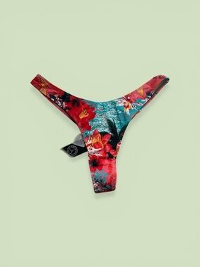 RELLECIGA Kids Floral Bikini Bottom - Red & Teal